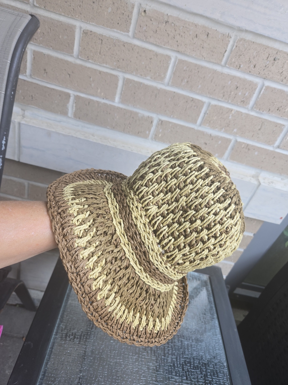 Zara Two-Tone Straw Sun Hat in Natural Brown